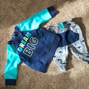 Cat & Jack 0-3 mths baby boy sweatshirt&jogger set